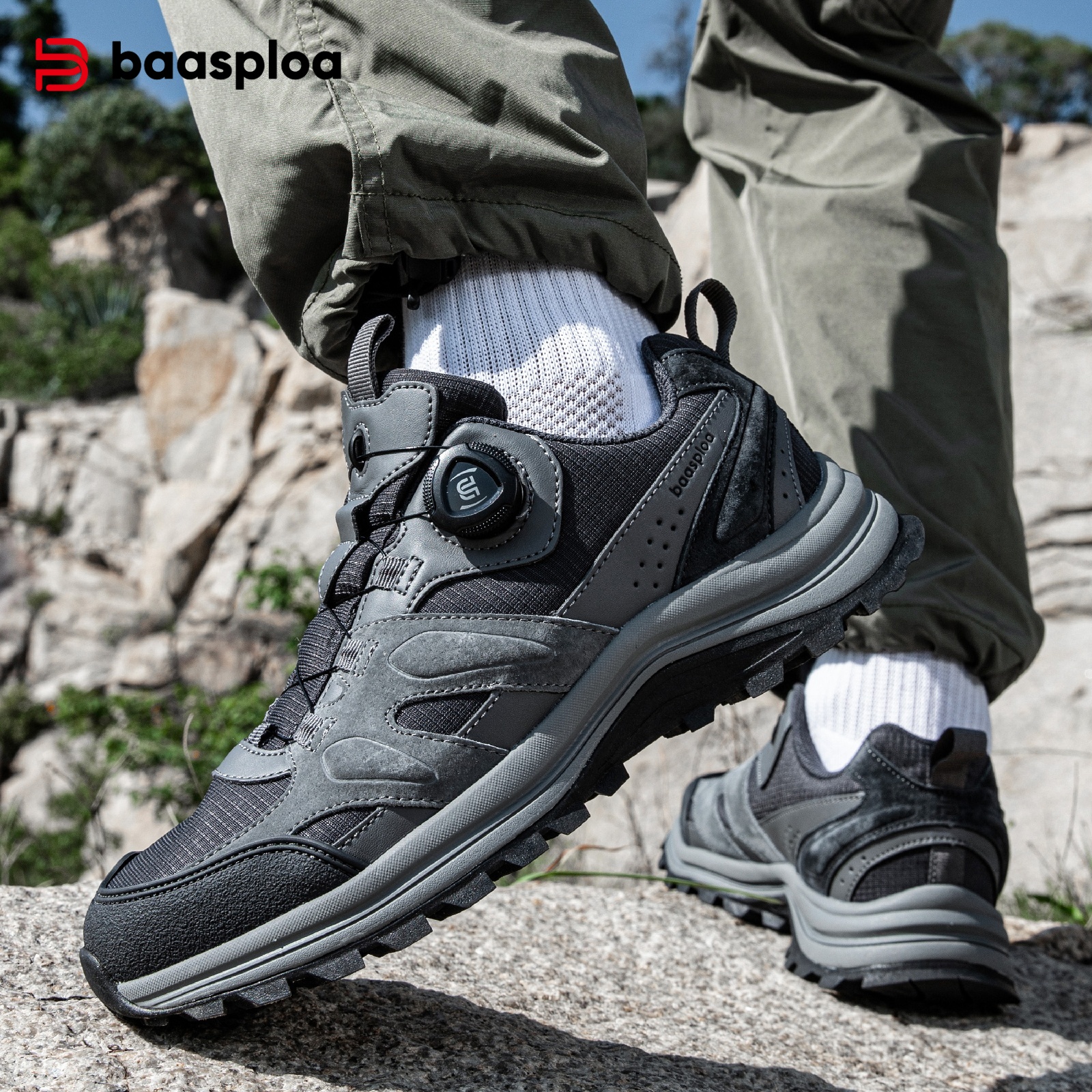 Baasploa Men Hiking Shoes Leat - огляд і ціна Climbing Shoe Beginner