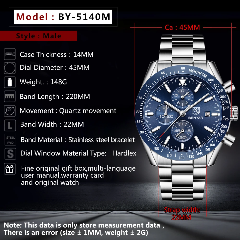 Men Watch BENYAR Top Brand Lux - огляд і ціна Outdoor Sport Smart Watch