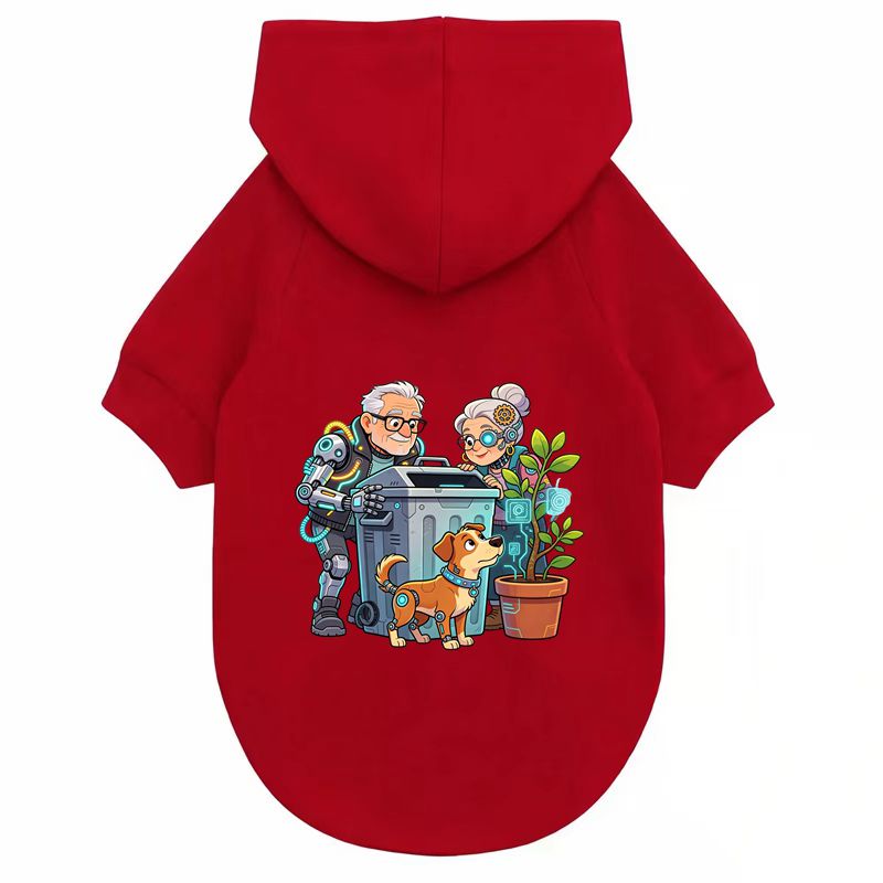 Retro Elder Robot Dog Print, S - огляд і ціна Outdoor Sport Winter Jacket